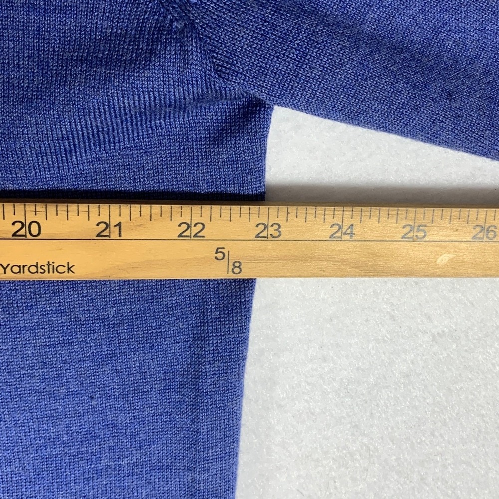 Peter Millar Sweater Men's Large Blue  1/4 Zip Merino Wool Golf Pullover - Picture 11 of 12